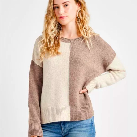 *NWT* SPLENDID SWEATER  CREAM AND TAUPE XS - Picture 4 of 6